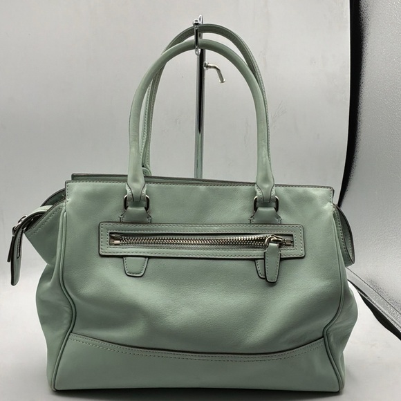 Coach Light Green Leather Satchel - Picture 2 of 5